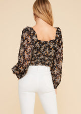 Wills Floral Print Ruched Top