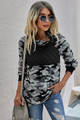Leopard Quilted Contrast Pullover